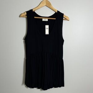 Anthropologie T.La Black V-Neck Tank Top